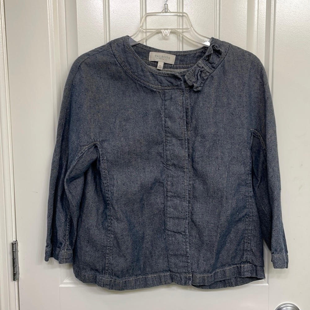 Talbots 6p‎ soft denim jacket, 3/4 length sleeves